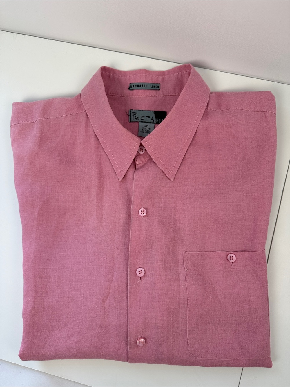 Men's Pink Short-Sleeve Button-Down Shirt by Robert Graham